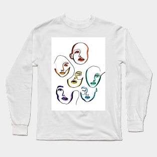 Rainbow Faces Long Sleeve T-Shirt